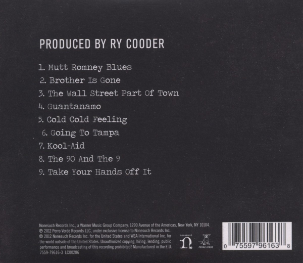 Ry Cooder - Election Special CD new